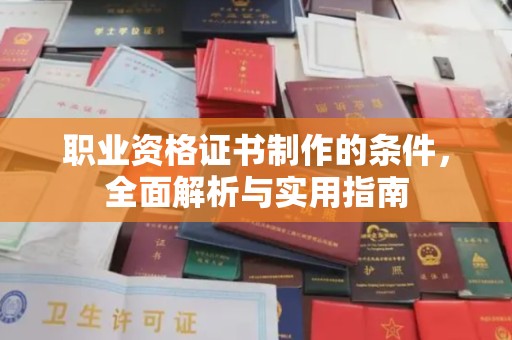 三湾职业资格证书制作的条件，全面解析与实用指南