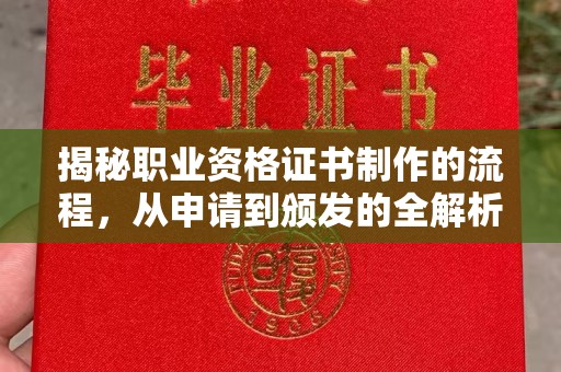 三湾揭秘职业资格证书制作的流程，从申请到颁发的全解析